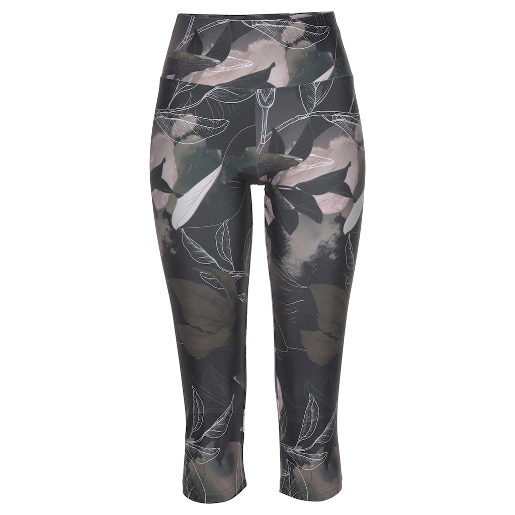 LASCANA ACTIVE Caprileggings »Tropical« mit abstraktem Blumenprint Loungewear Begrenzte Freigabe