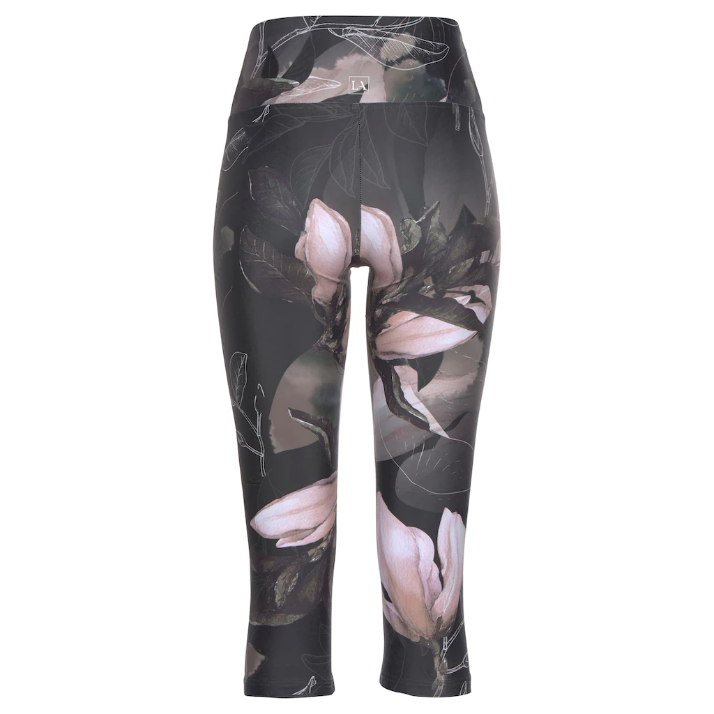 LASCANA ACTIVE Caprileggings »Tropical« mit abstraktem Blumenprint Loungewear Begrenzte Freigabe