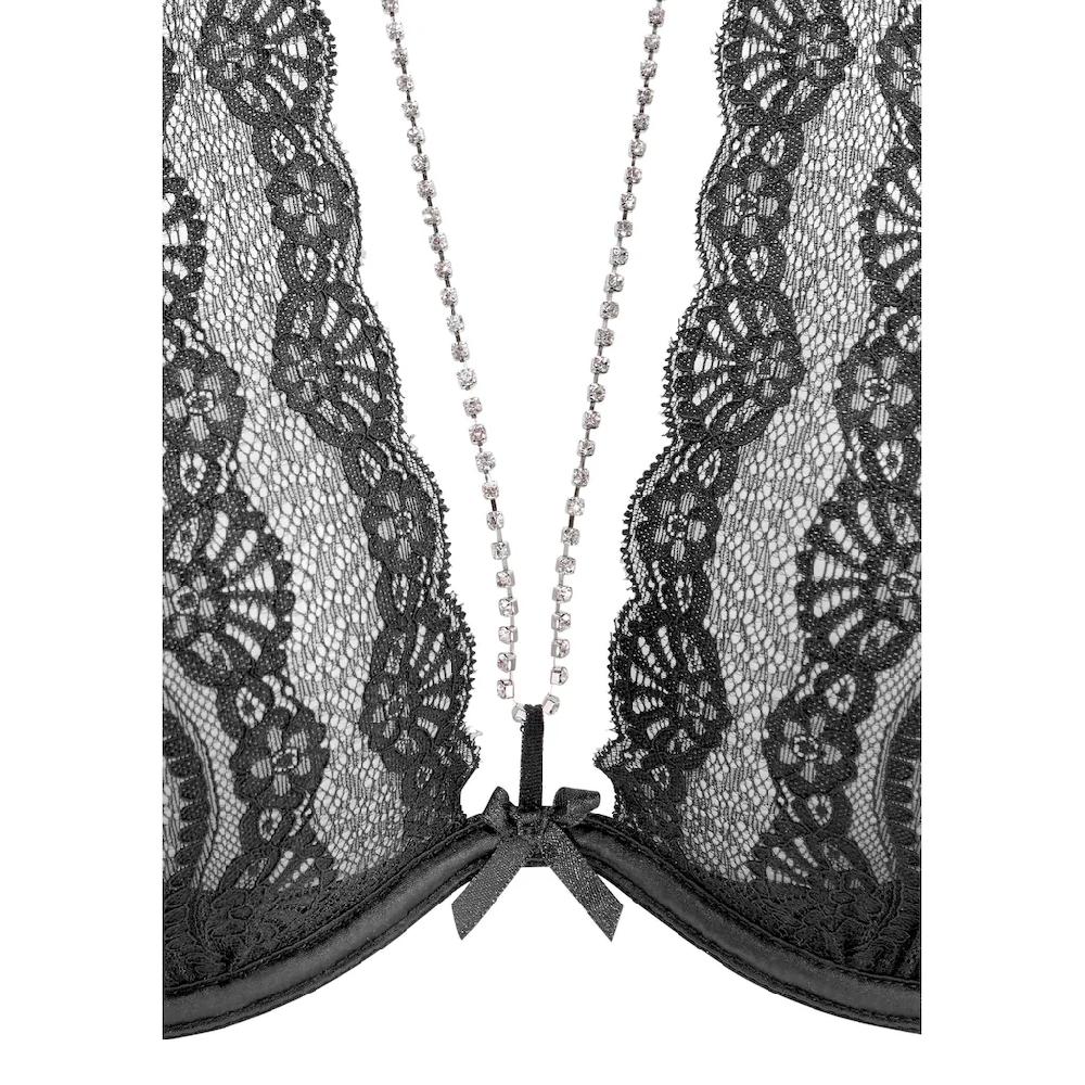 LASCANA Belle Affaire Neckholder-BH mit abnehmbarer Strasskette sexy Dessous Reizwäsche ▷ für Begrenztes Angebot