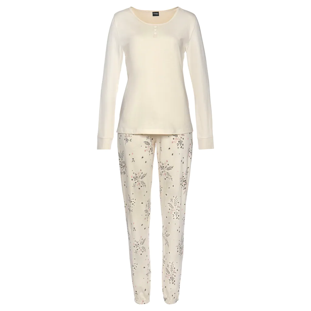 Vivance Dreams Pyjama (2 tlg.) mit Hortensien Muster online kaufen Super Sparpreis