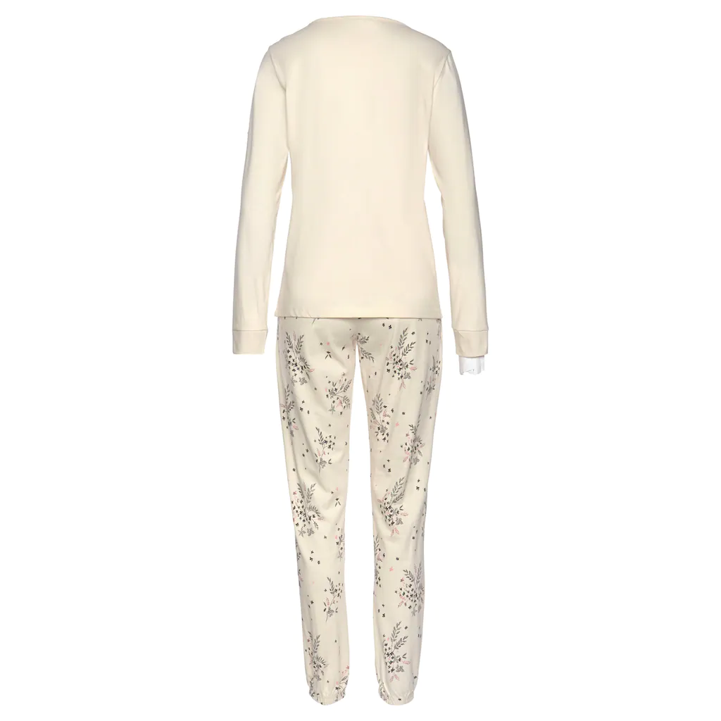 Vivance Dreams Pyjama (2 tlg.) mit Hortensien Muster online kaufen Super Sparpreis