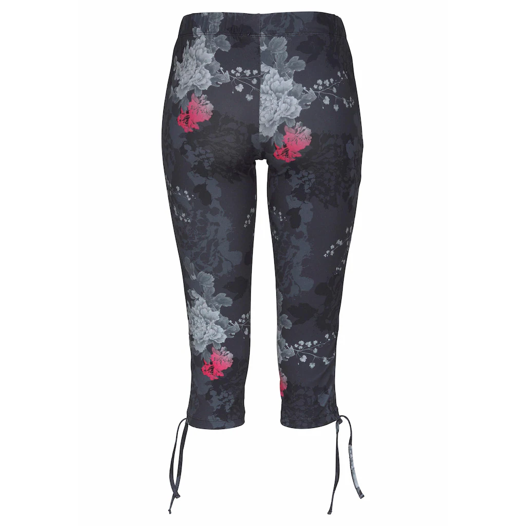 Venice Beach Caprileggings mit seitlicher Raffung und Alloverdruck 3/4-Länge Stretch Outlet