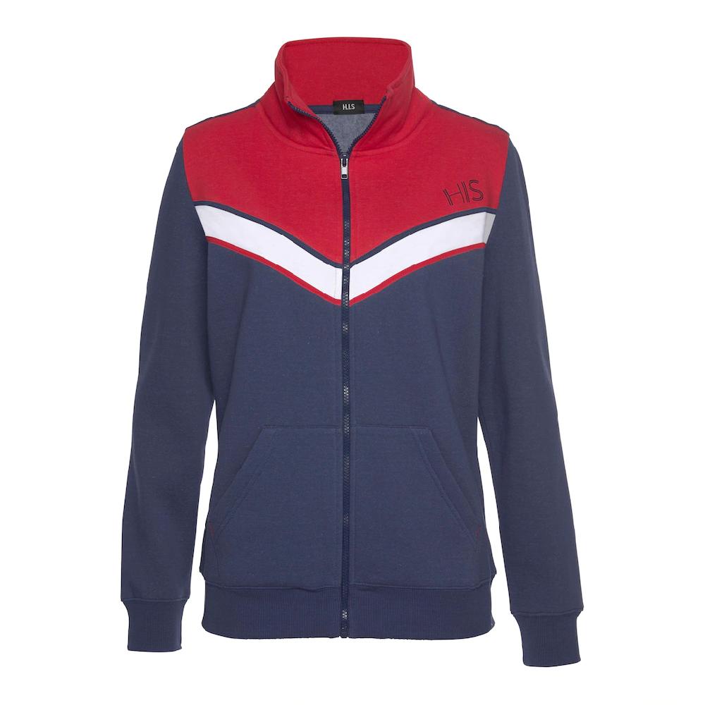 H.I.S Sweatjacke mit Kontraststreifen Loungeanzug Verkauf