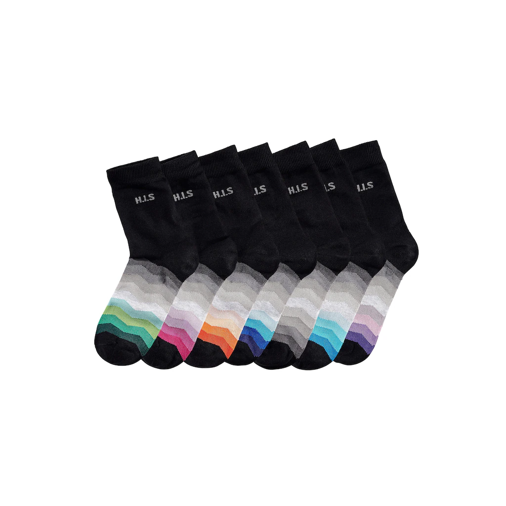 H.I.S Basicsocken (7 Paar) mit dezentem Logo online kaufen Cyber Monday